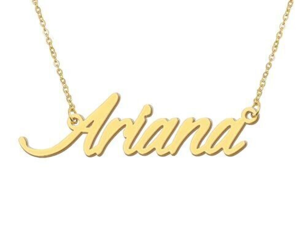 4257 18k Gold Plated Ariana Name Charm Necklace Dainty Nameplate Necklaces